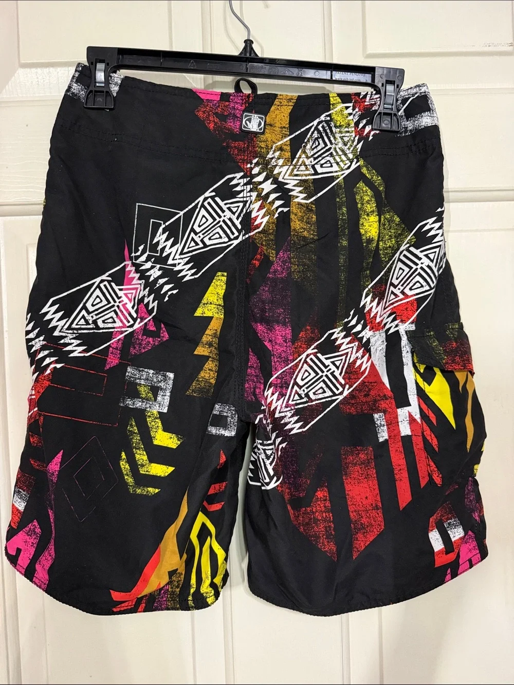 Body Glove Black Swim Board Shorts with Red, Pink & Yellow Graphics 28